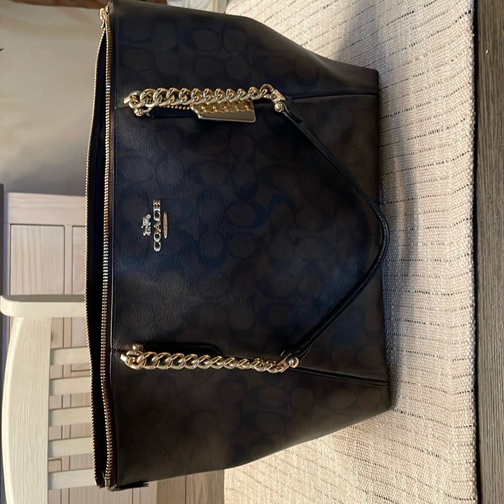 Coach tote. Like new. Brown with black C’s